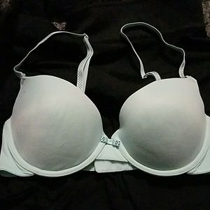 Light blue/aqua push up bra polka dot straps